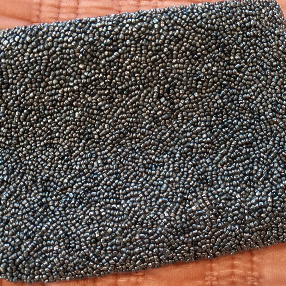 Chan Luu Black Beaded Clutch with Silver Hardware